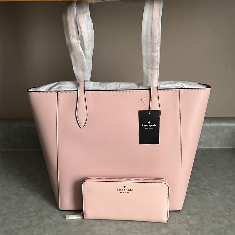 Kate Spade Pink Tote Bag and Wallet Set
